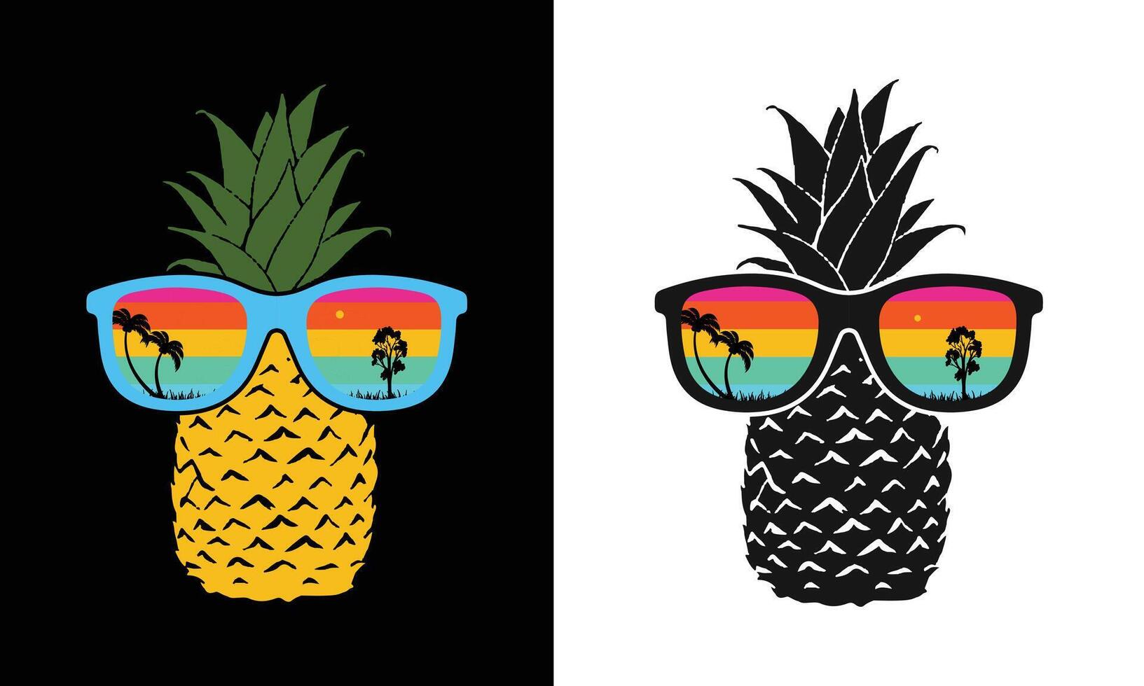 sommar tshirt design ananas skjorta vektor