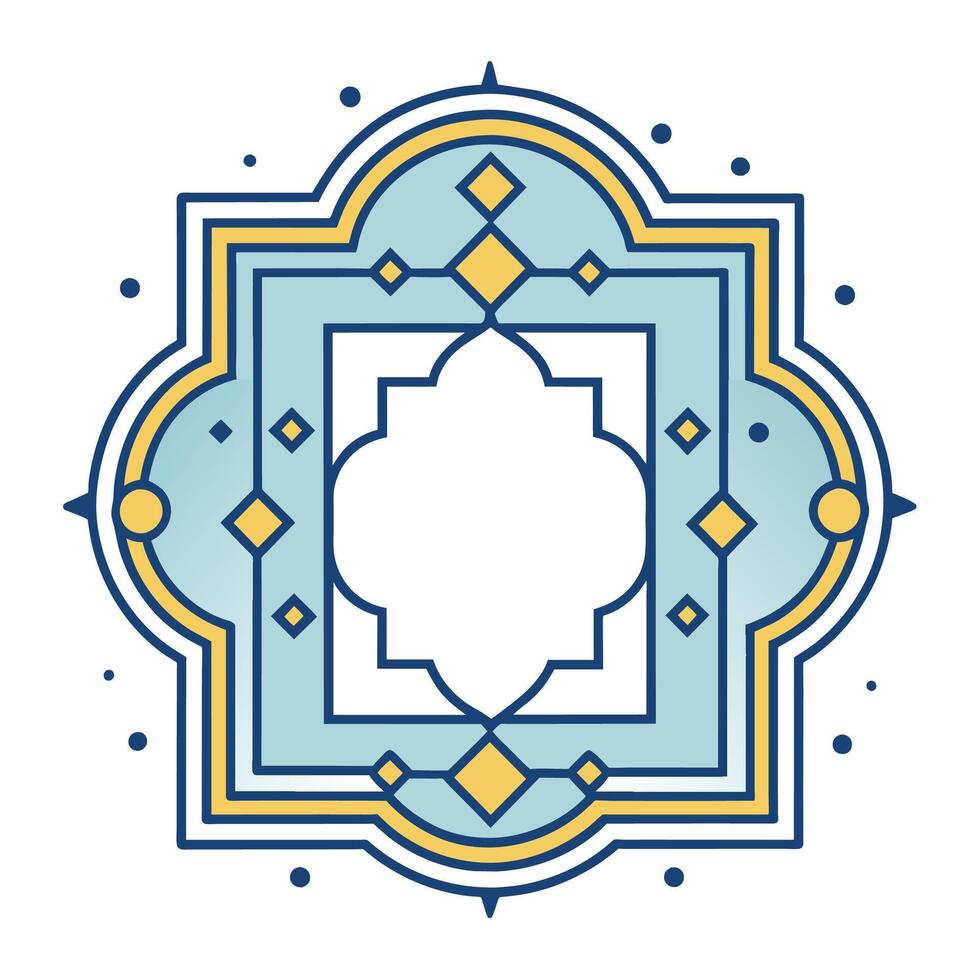Comic Stil ismaisch Rahmen zum Einladung eid Mubarak Ramadhan Mubarak Einladung vektor