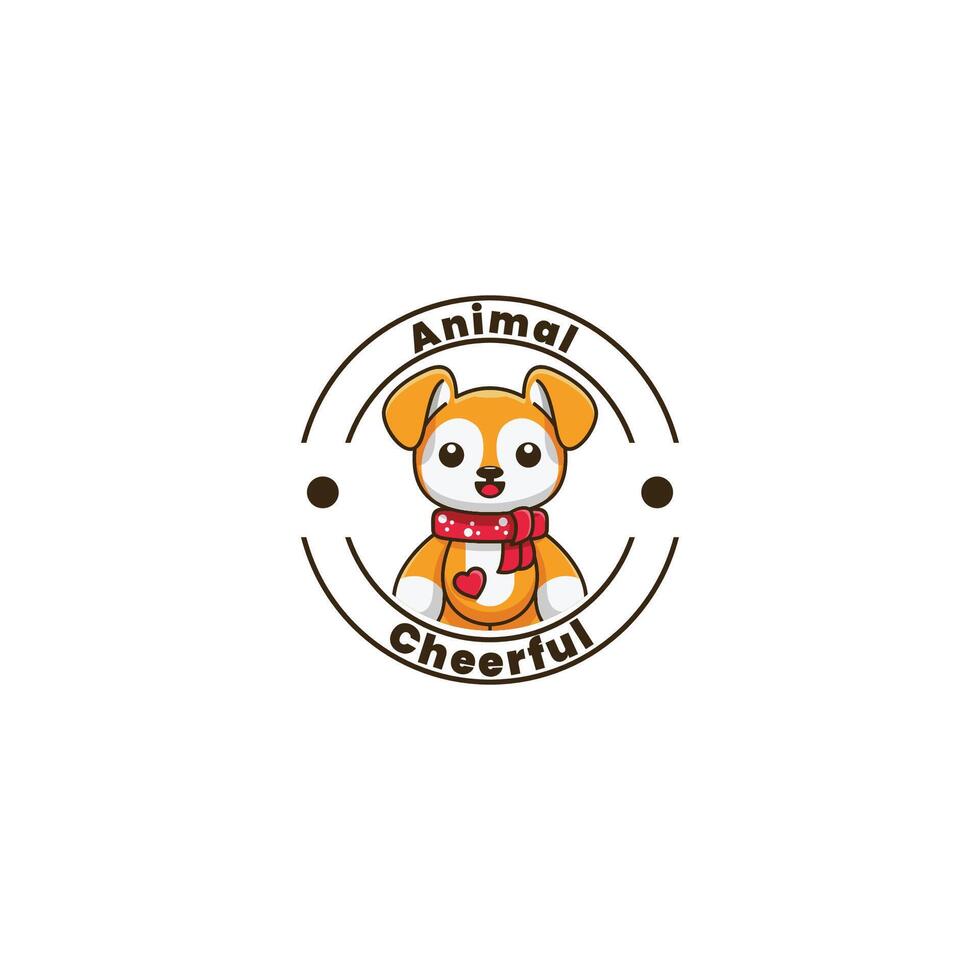 süß Hund Charakter Maskottchen Logo Design Illustration vektor