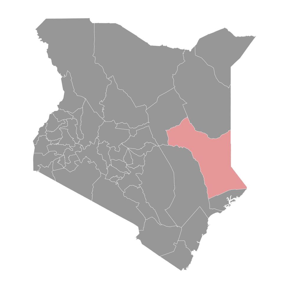 garissa grevskap Karta, administrativ division av kenya. illustration. vektor