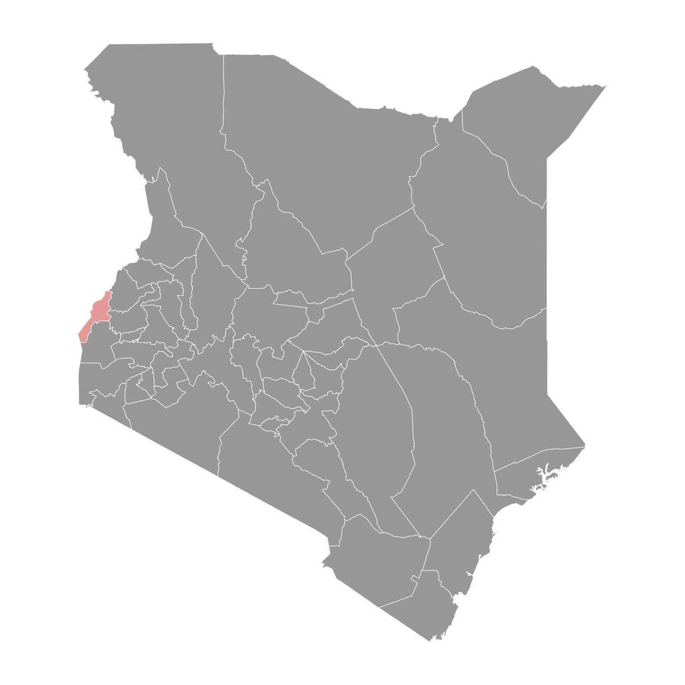 busia grevskap Karta, administrativ division av kenya. illustration. vektor