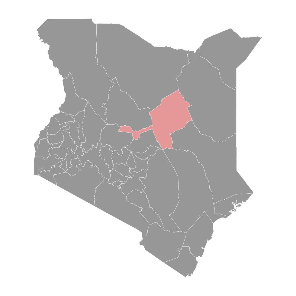 isiolo Bezirk Karte, administrative Aufteilung von Kenia. Illustration. vektor