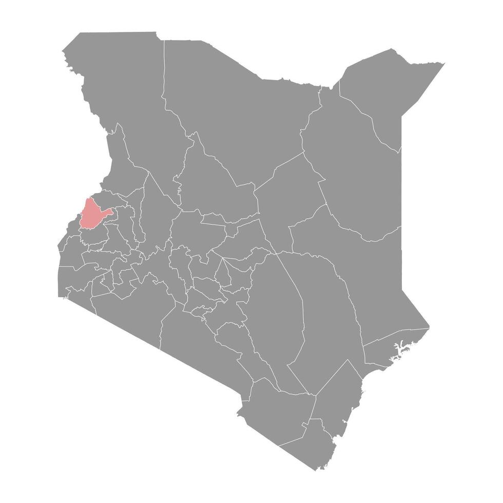 Bungoma Bezirk Karte, administrative Aufteilung von Kenia. Illustration. vektor