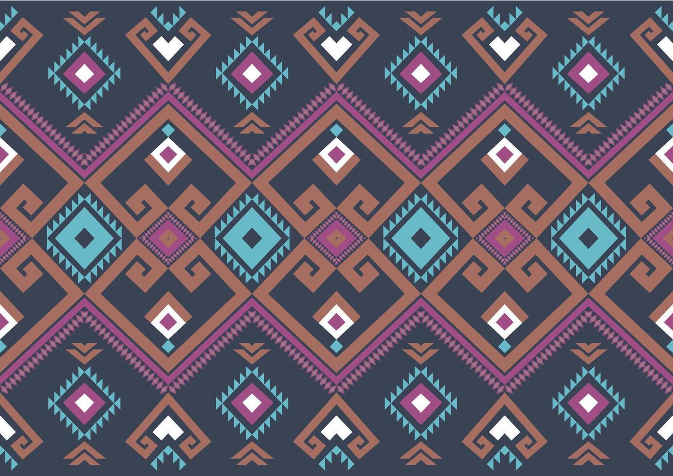 sömlös blandad färgrik etnisk stam- geometrisk motiv mönster textil- på indigo bakgrund. abstrakt Flerfärgad inföding afrikansk ,batik tyg textur design för Kläder broderi- vektor