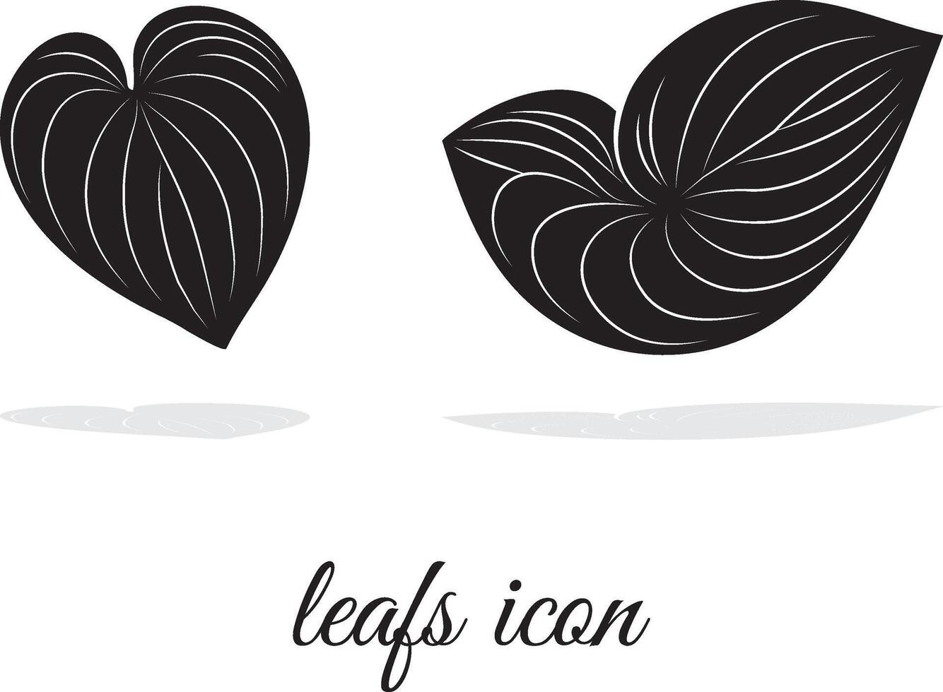 leafs ikon löv silhuetter isolerat på vit bakgrund, hjärta löv vektor