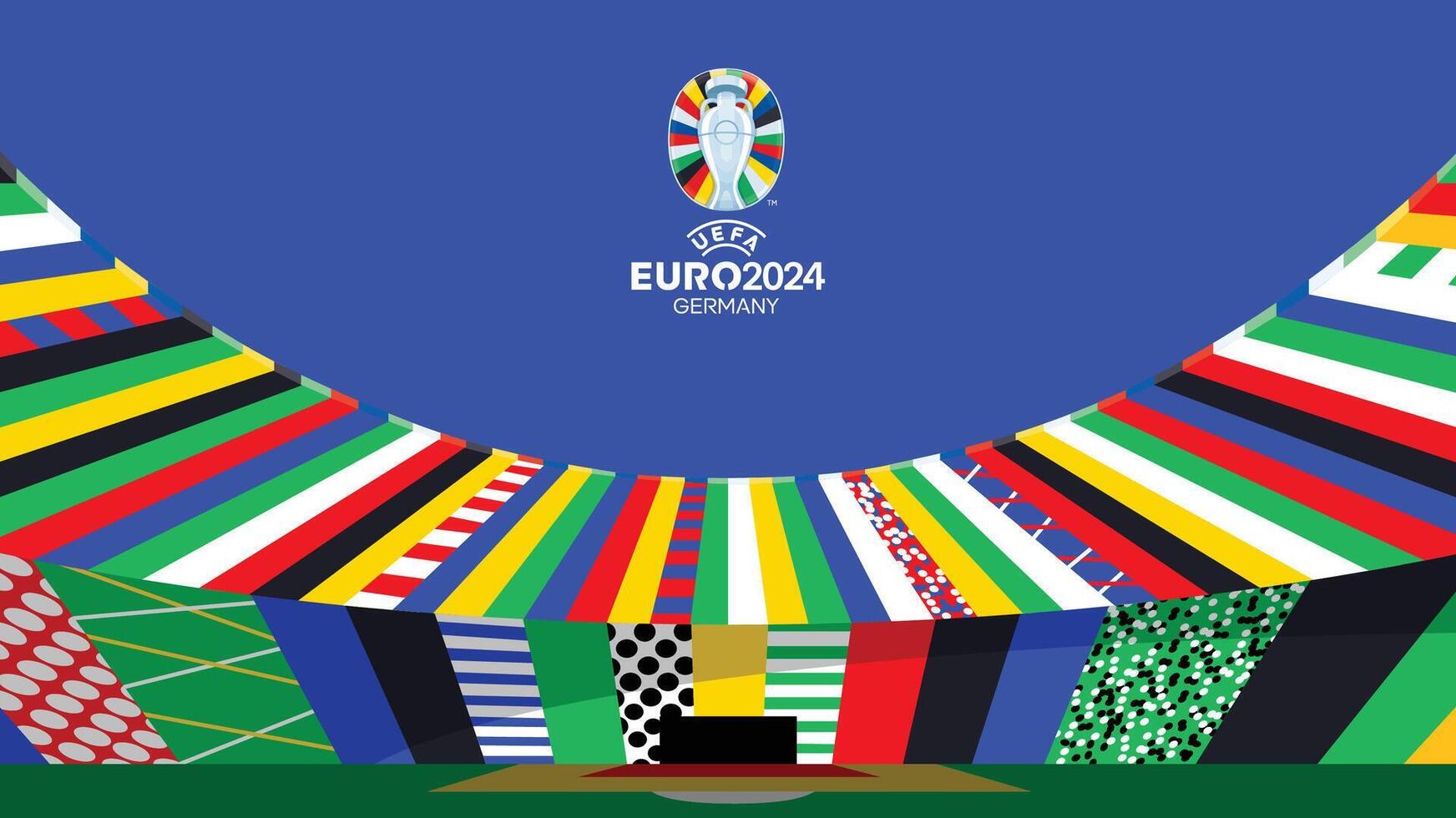 euro 2024 Tyskland officiell logotyp design symbol europeisk fotboll slutlig illustration vektor