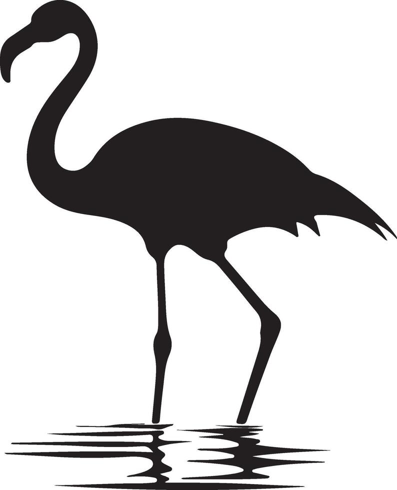 Flamingo Silhouette Illustration Weiß Hintergrund vektor