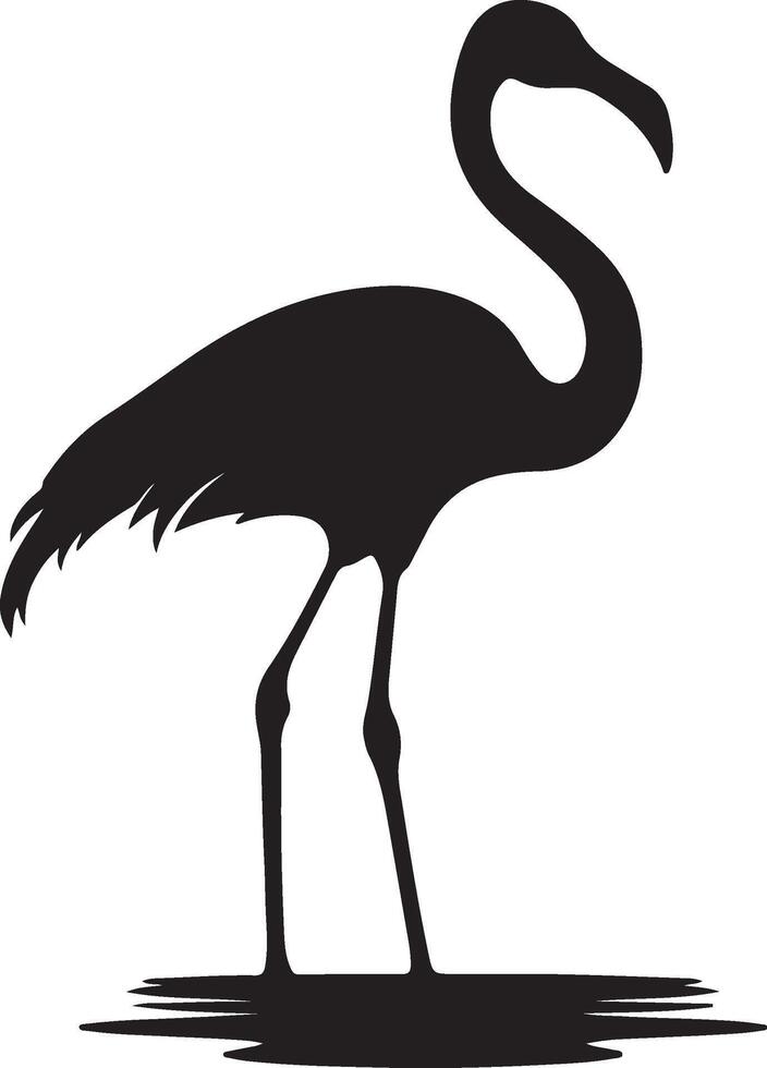 Flamingo Silhouette Illustration Weiß Hintergrund vektor