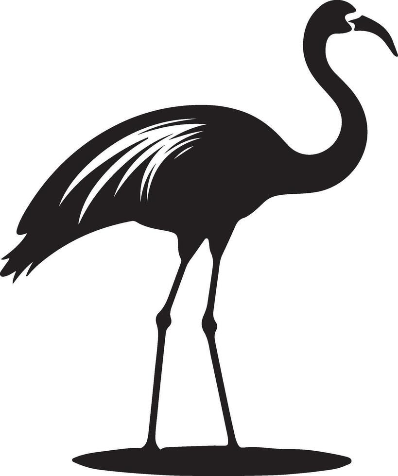 flamingo silhuett illustration vit bakgrund vektor