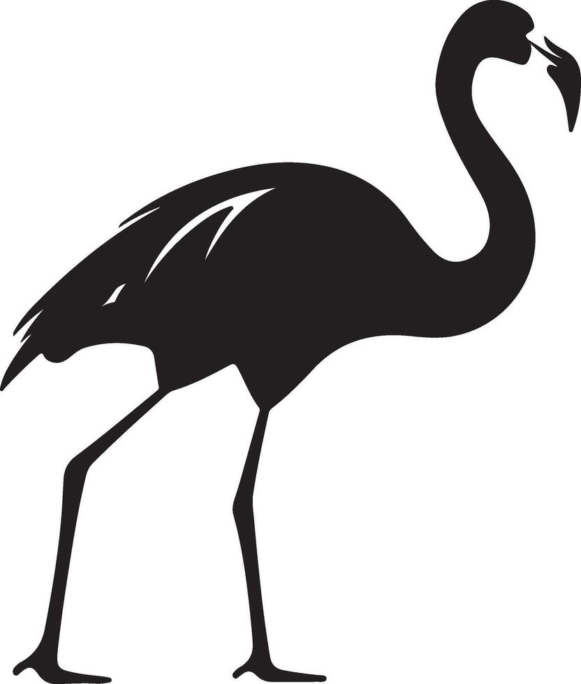 Flamingo Silhouette Illustration Weiß Hintergrund vektor