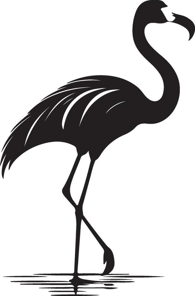 flamingo silhuett illustration vit bakgrund vektor