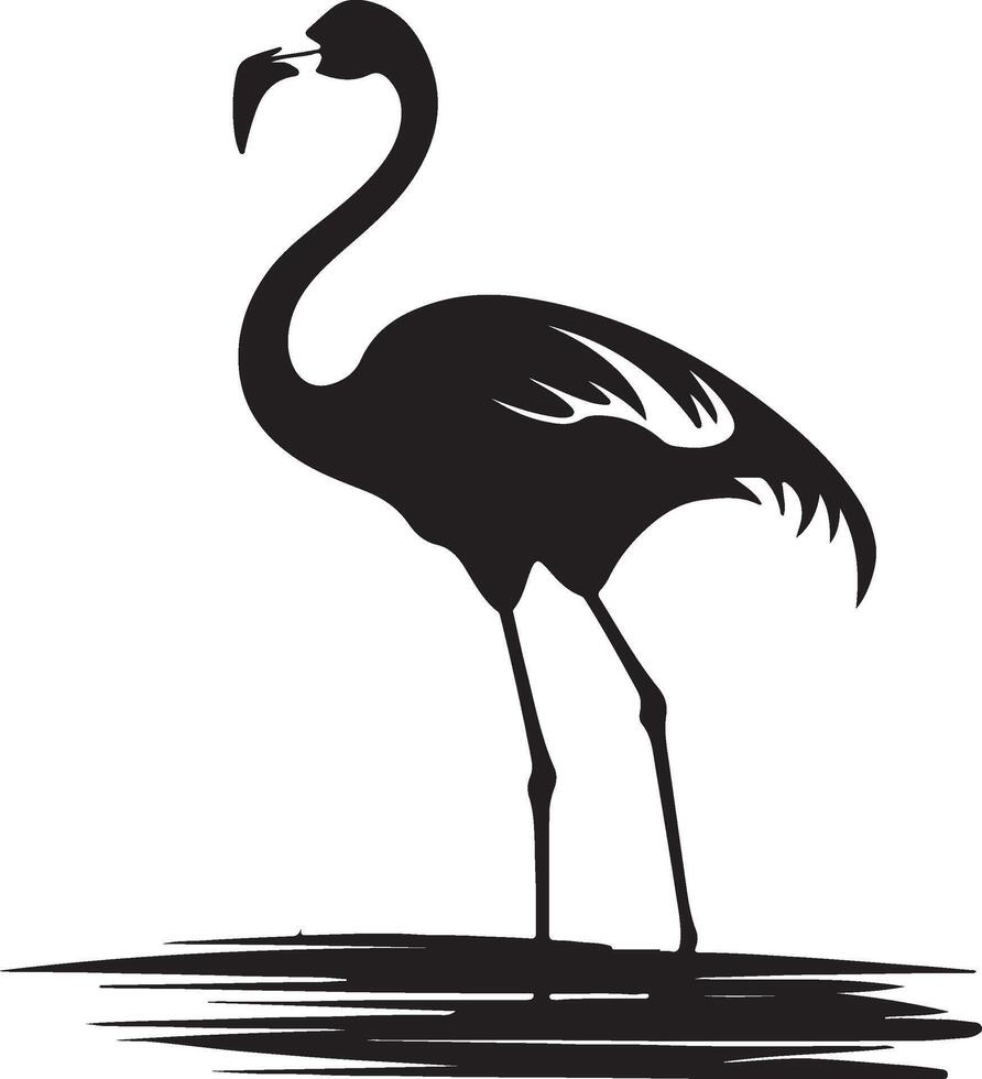 Flamingo Silhouette Illustration Weiß Hintergrund vektor