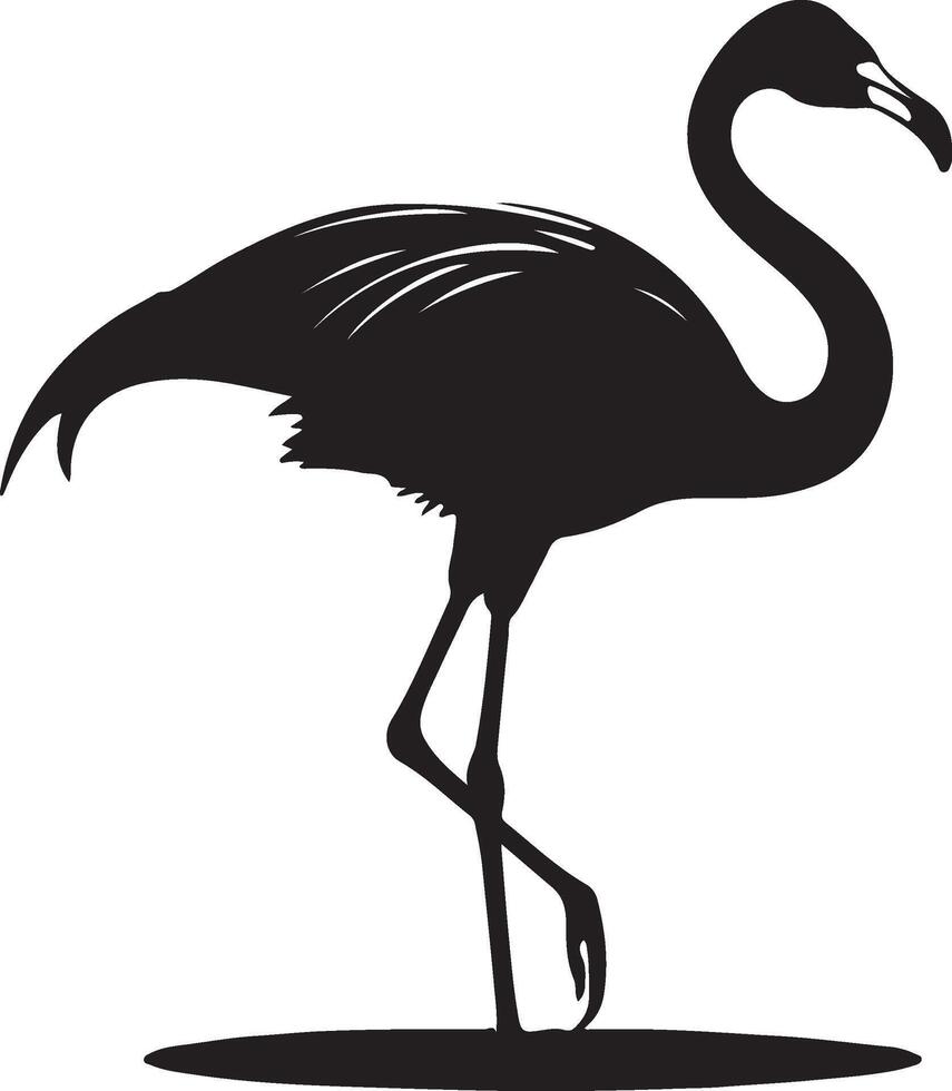 Flamingo Silhouette Illustration Weiß Hintergrund vektor