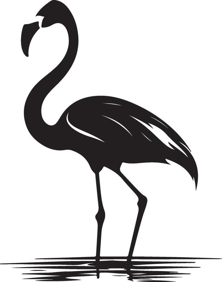 Flamingo Silhouette Illustration Weiß Hintergrund vektor