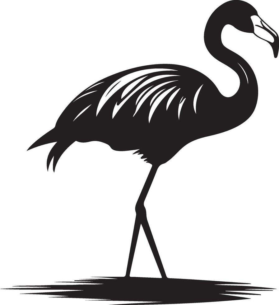 Flamingo Silhouette Illustration Weiß Hintergrund vektor