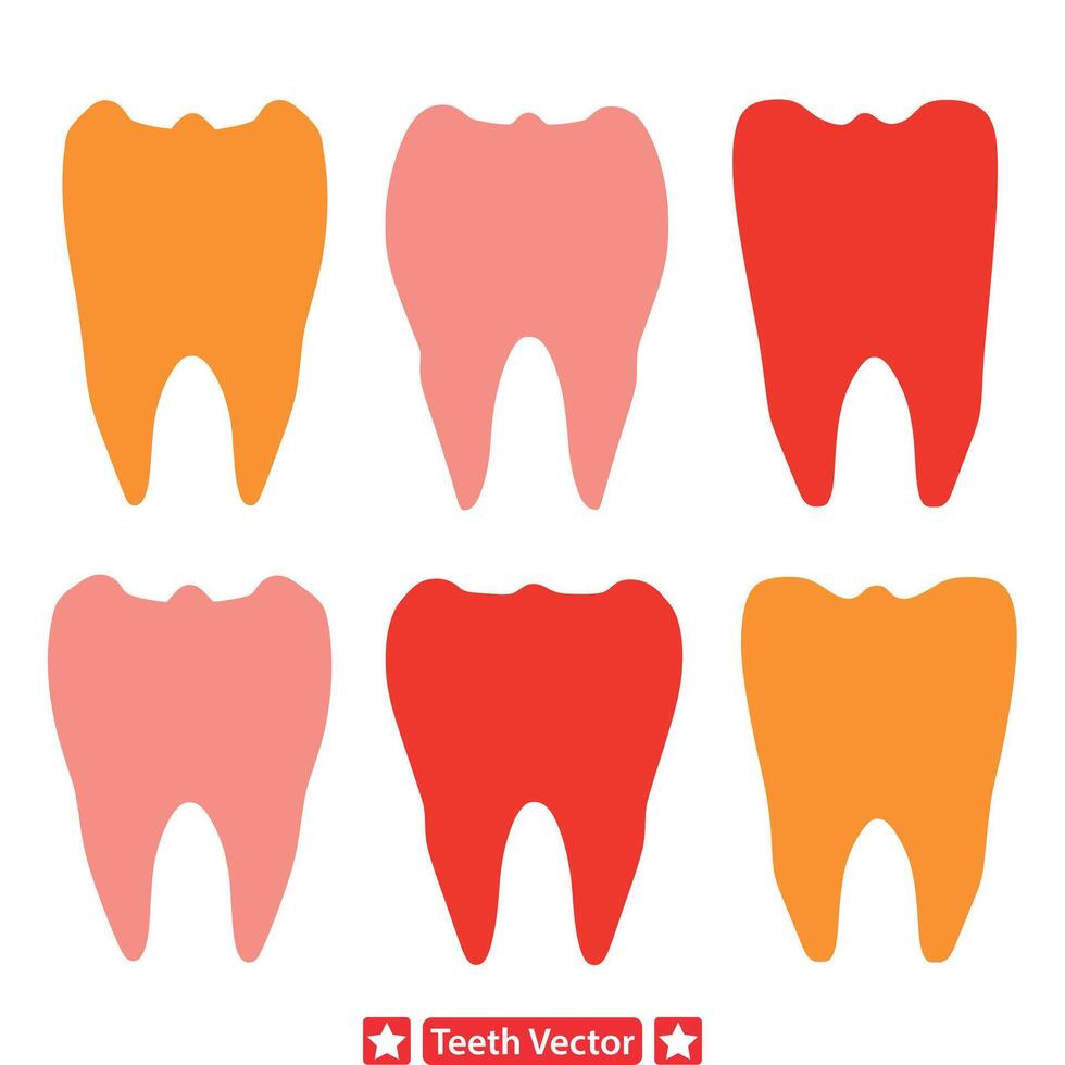 Zahn Königreich vielfältig Silhouette einstellen zum Dental Grafik vektor