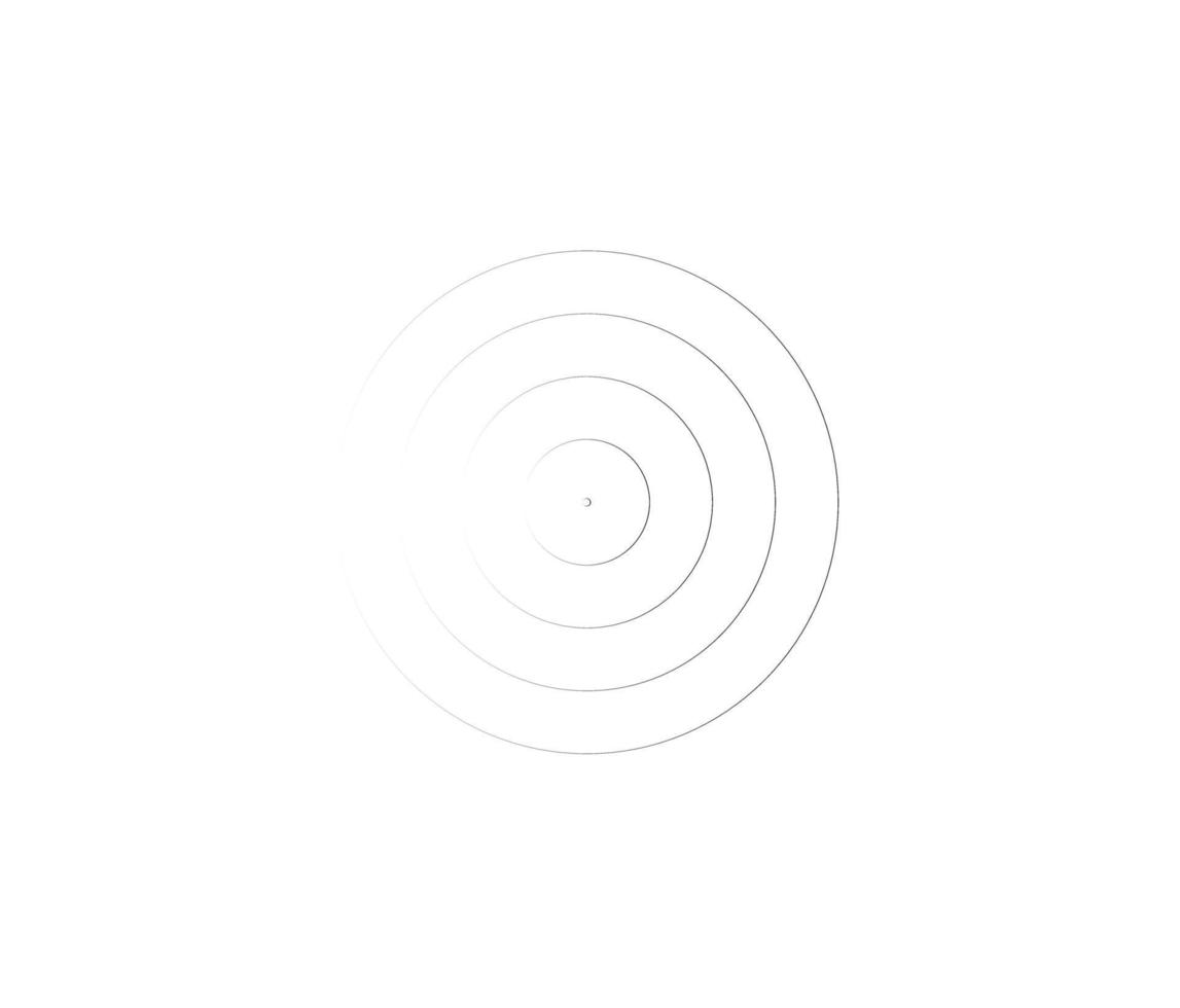 koncentrisk cirkel element. svartvit färgring. abstrakt vektorillustration för ljudvåg, monokrom grafik. vektor