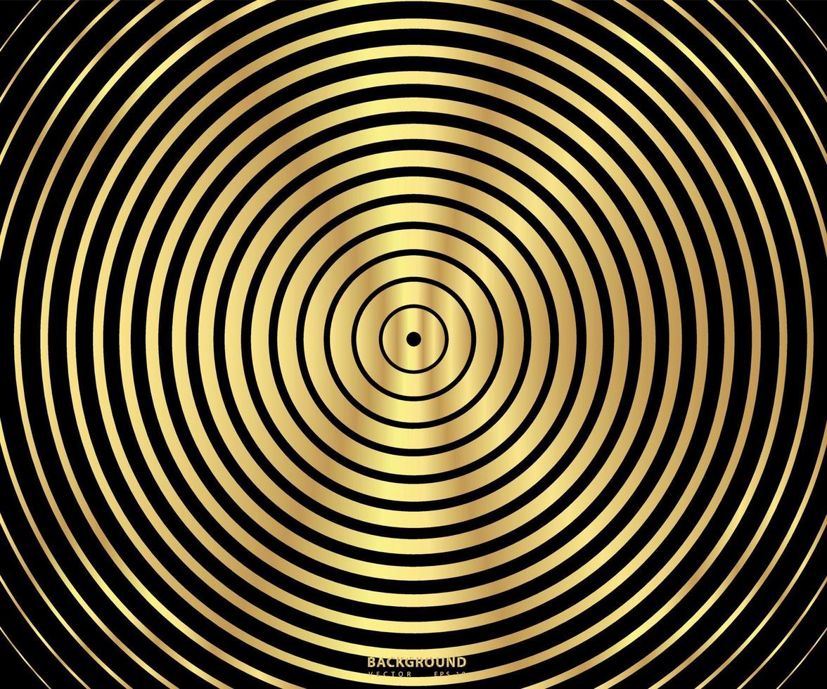 guld lyxigt cirkelmönster med gyllene våglinjer över. abstrakt bakgrund, vektorillustration vektor
