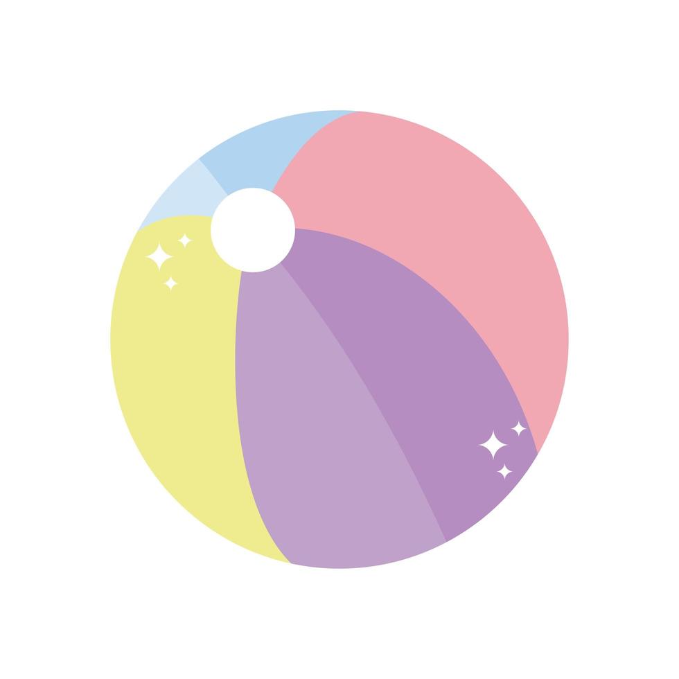 boll med lila, gul, rosa och blå färg vektor