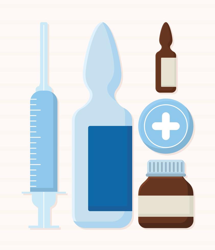 fem medicinska föremål vektor