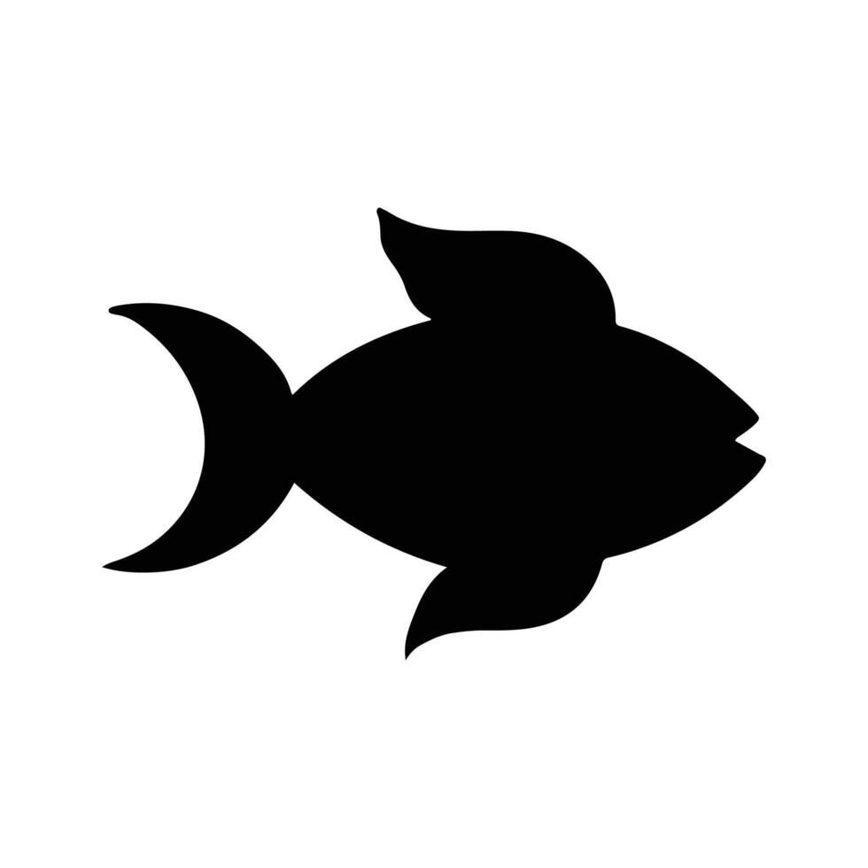 groß Fisch Silhouette im Linie Kunst Stil. Fisch durch Hand Zeichnung. Fisch tätowieren auf Weiß Hintergrund. schwarz und Weiß Fisch auf Weiß Hintergrund. Marine Tier Illustration. Marine Leben Tier vektor