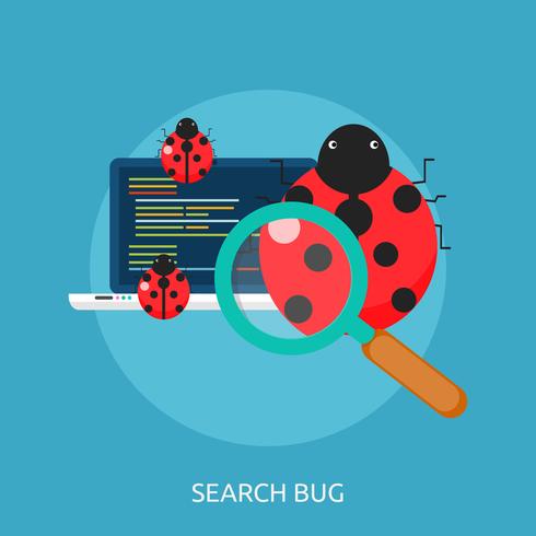 Suche nach Bug konzeptionelle Illustration Design vektor