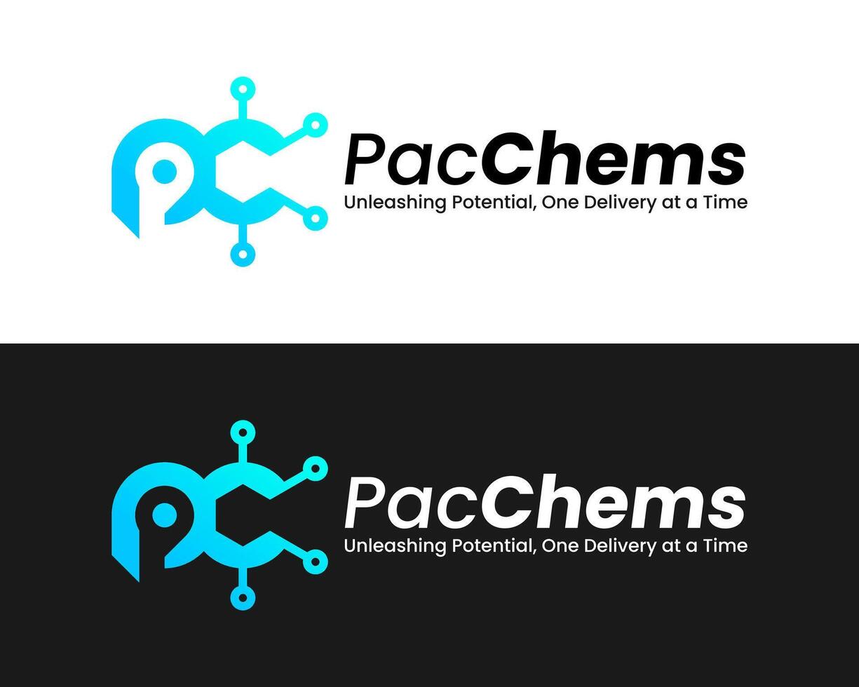 Brief pc Monogramm pharmazeutische Unternehmen chemisch Logo Design. vektor
