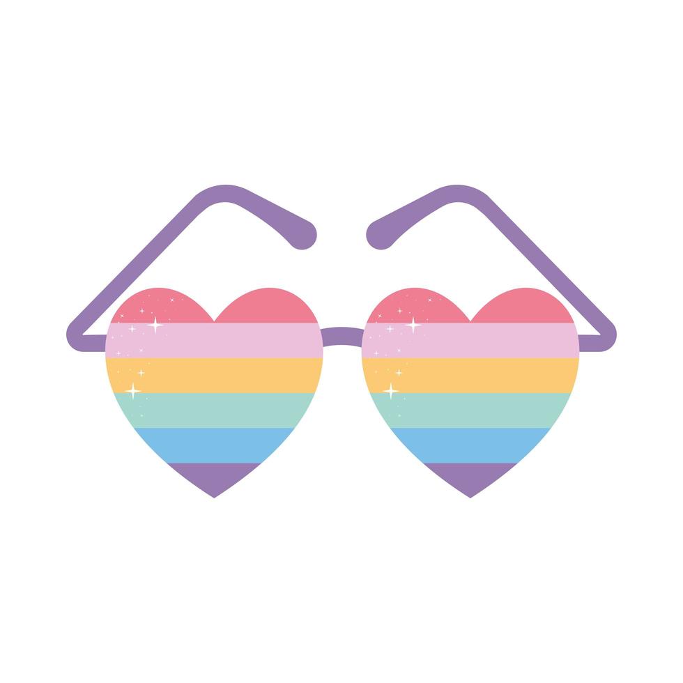 Sonnenbrille mit LGBTQ Pride-Farben vektor