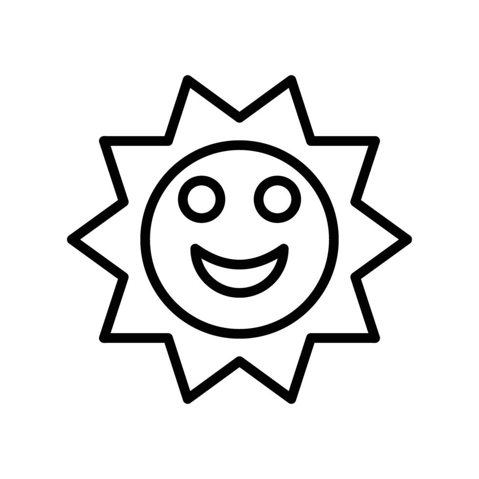 lächelnd Sonne Linie Symbol Design vektor