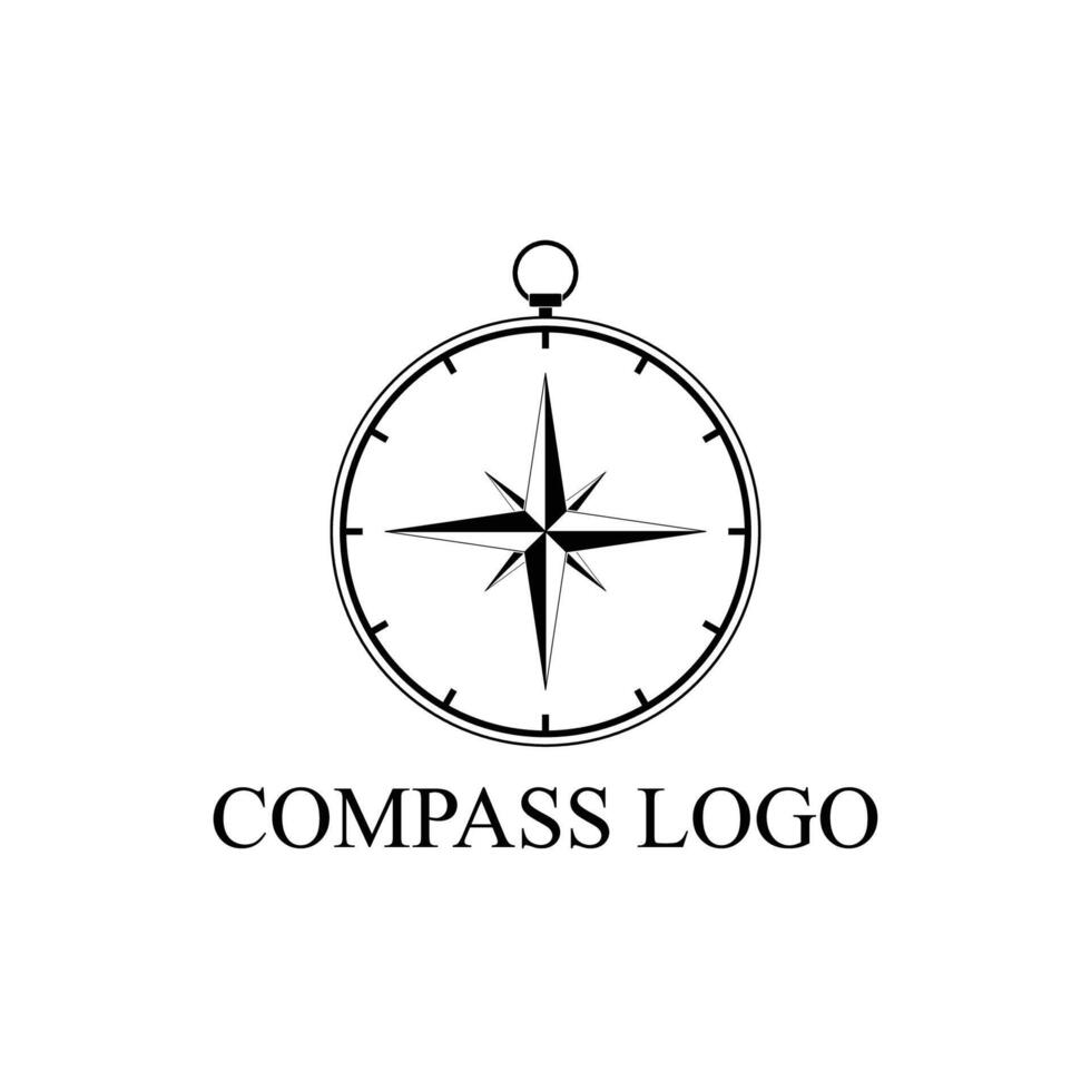 logotyp kompass enkel design vektor