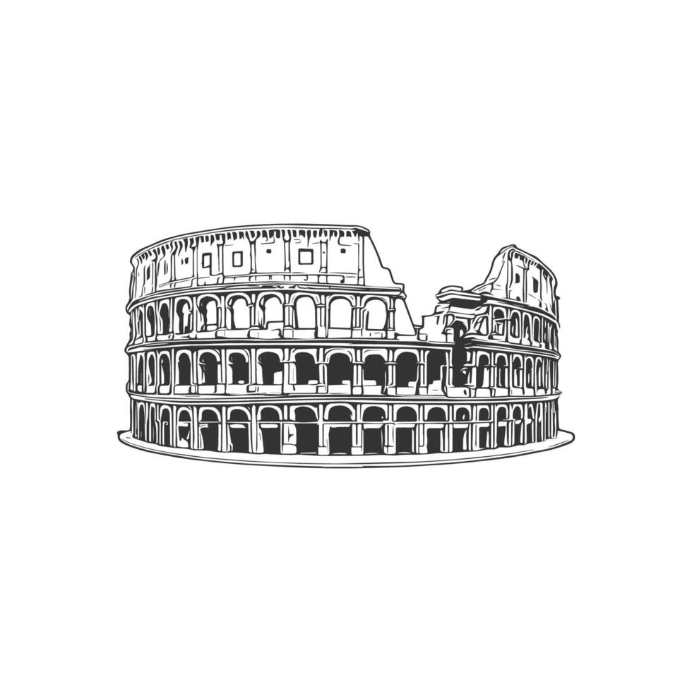 illustration abstrak simbol roma colisseum italia vektor