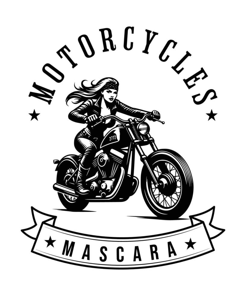 Jahrgang Motorrad T-Shirt Design Illustration vektor