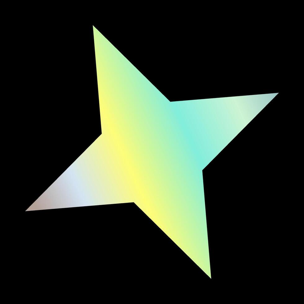 y2k Element. Aufkleber Star im Hologramm Design. vektor