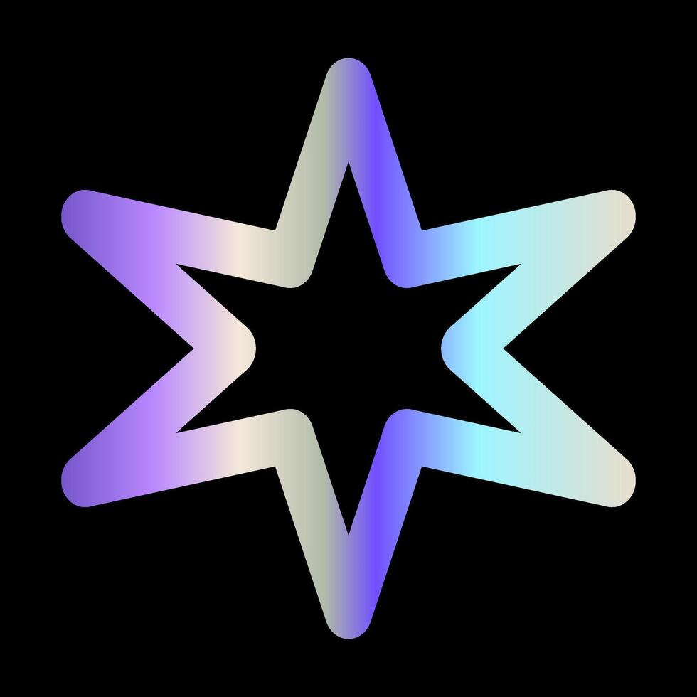 y2k element. klistermärke stjärna i hologram design. vektor