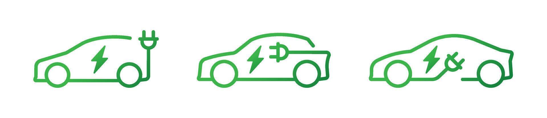 elektrisch Auto mit Stecker Symbol Symbol einstellen vektor