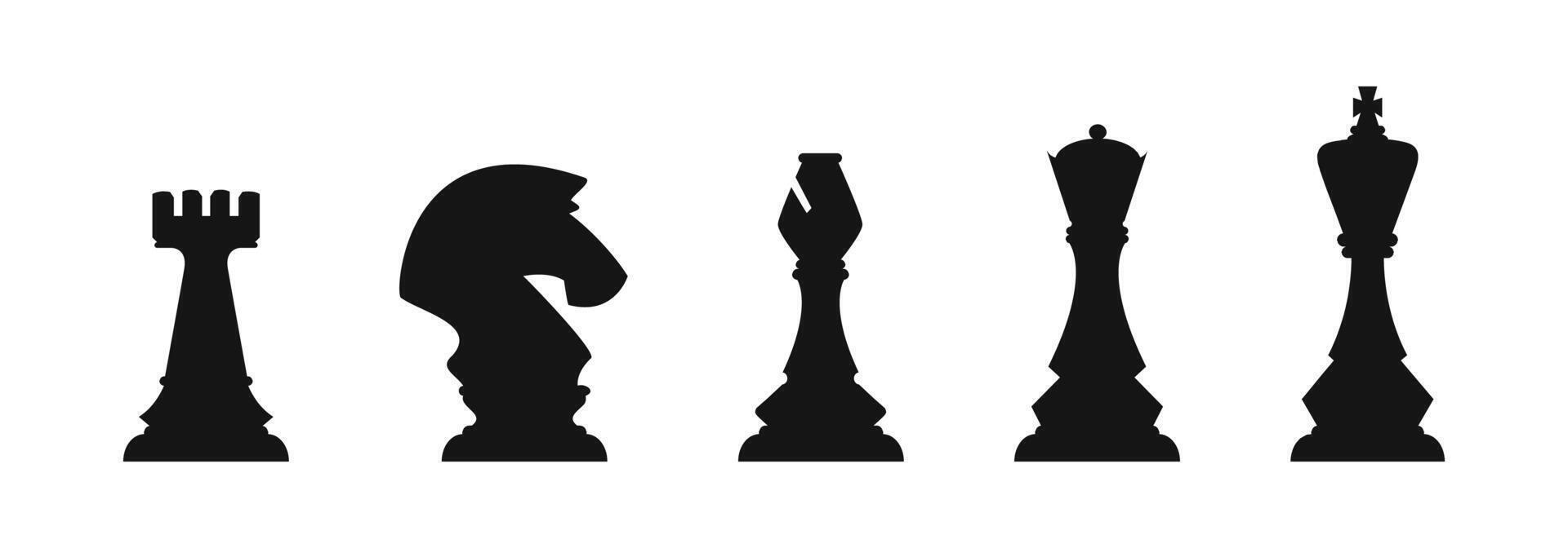 Schach Symbole Satz. Schach Symbole. Schach Stück Symbole vektor