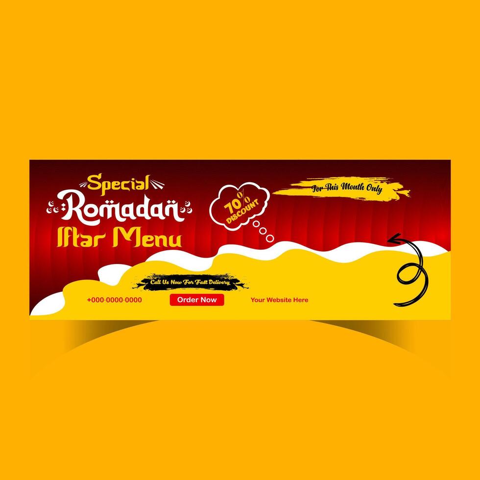 Ramadan Essen Speisekarte Post Design und Sozial Medien Banner Vorlage vektor