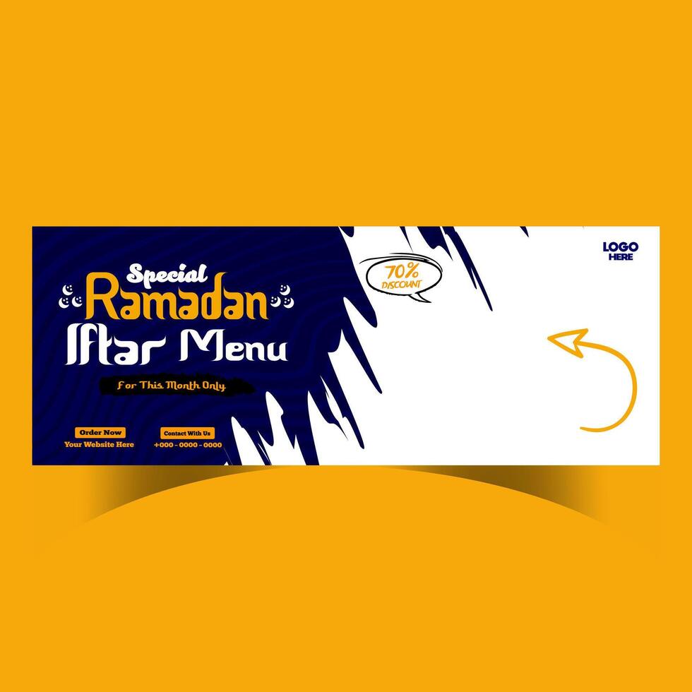 Ramadan Essen Speisekarte Post Design und Sozial Medien Banner Vorlage vektor