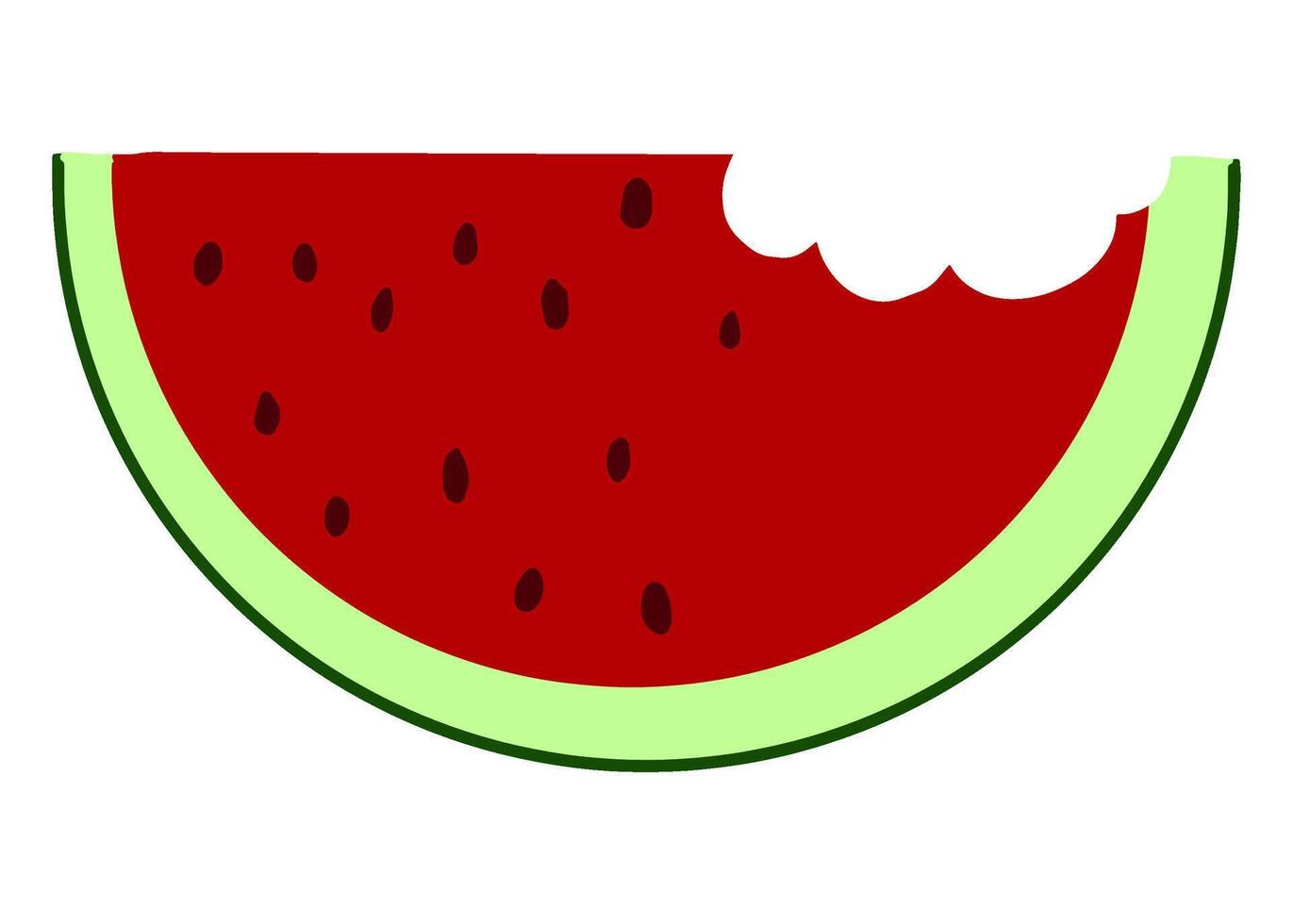 gebissen Scheibe von Wassermelone vektor