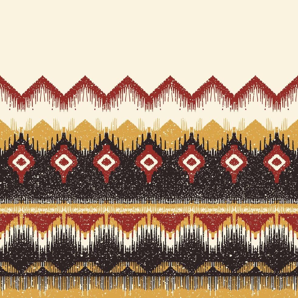 ethnische abstrakte ikat-kunst. nahtloses muster in stammes-, volksstickerei und mexikanischem stil. aztekischer geometrischer kunstornamentdruck.design für teppich, tapete, kleidung, verpackung, stoff, bezug, textil vektor