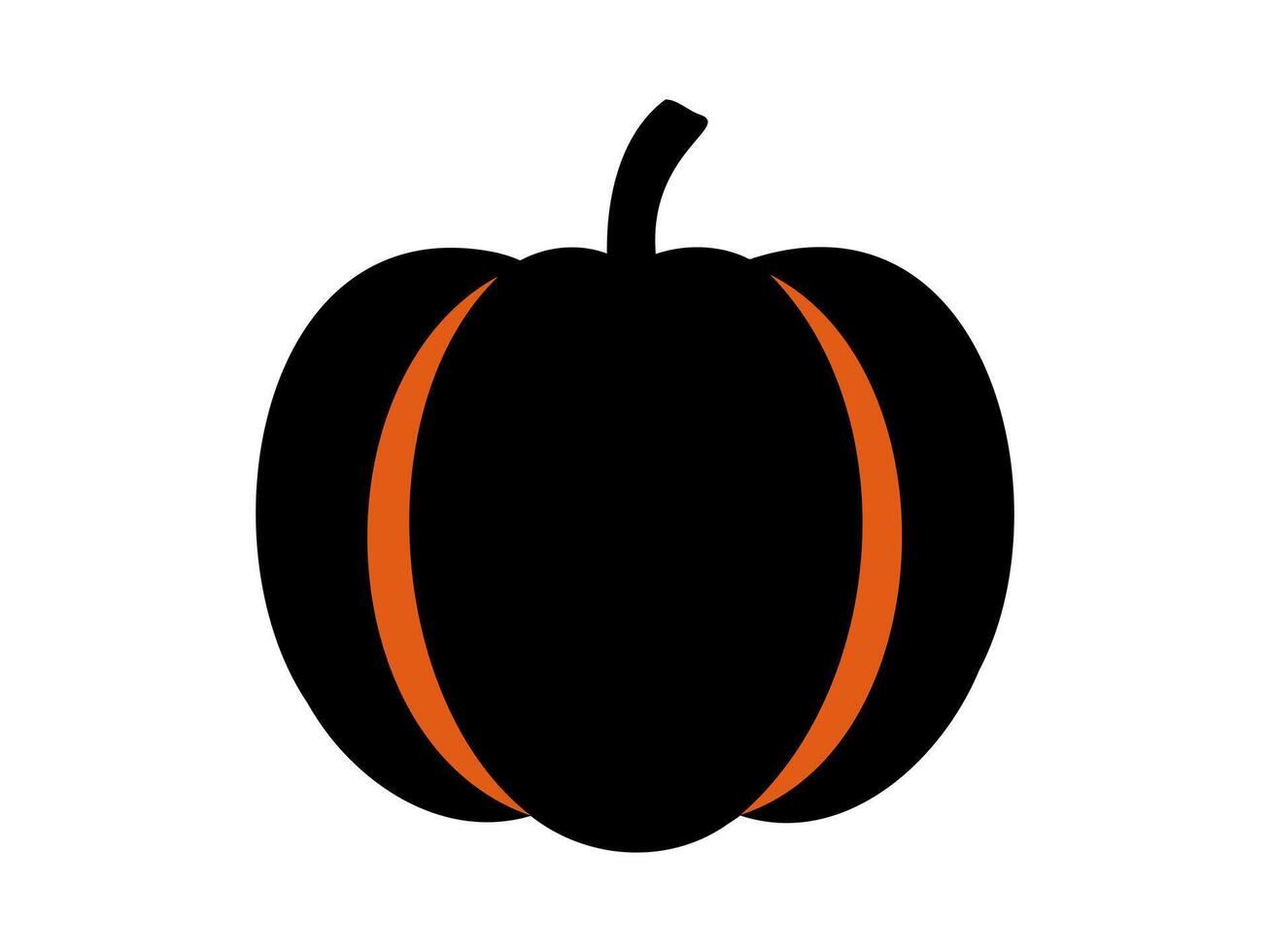 svart och orange pumpa silhuett illustration isolerat på vit yta. ikon, logotyp, tecken, piktogram. begrepp av minimalistisk halloween dekor, säsong- grafisk design, jordbruk, skörda vektor