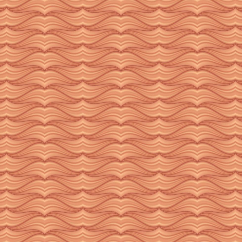 abstrakte 3D-Wellenmuster kupferfarbener Hintergrund. Maßwerk Linien. vektor