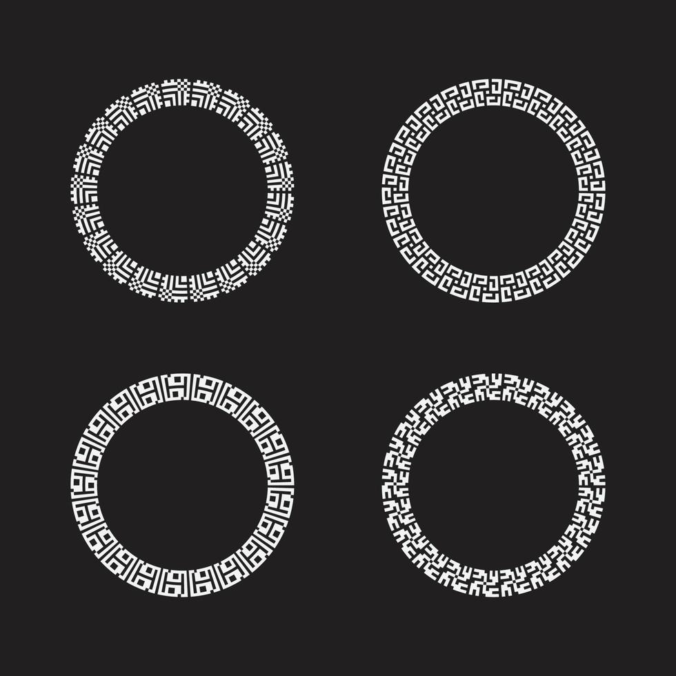 dekorativa cirkelramar vektor