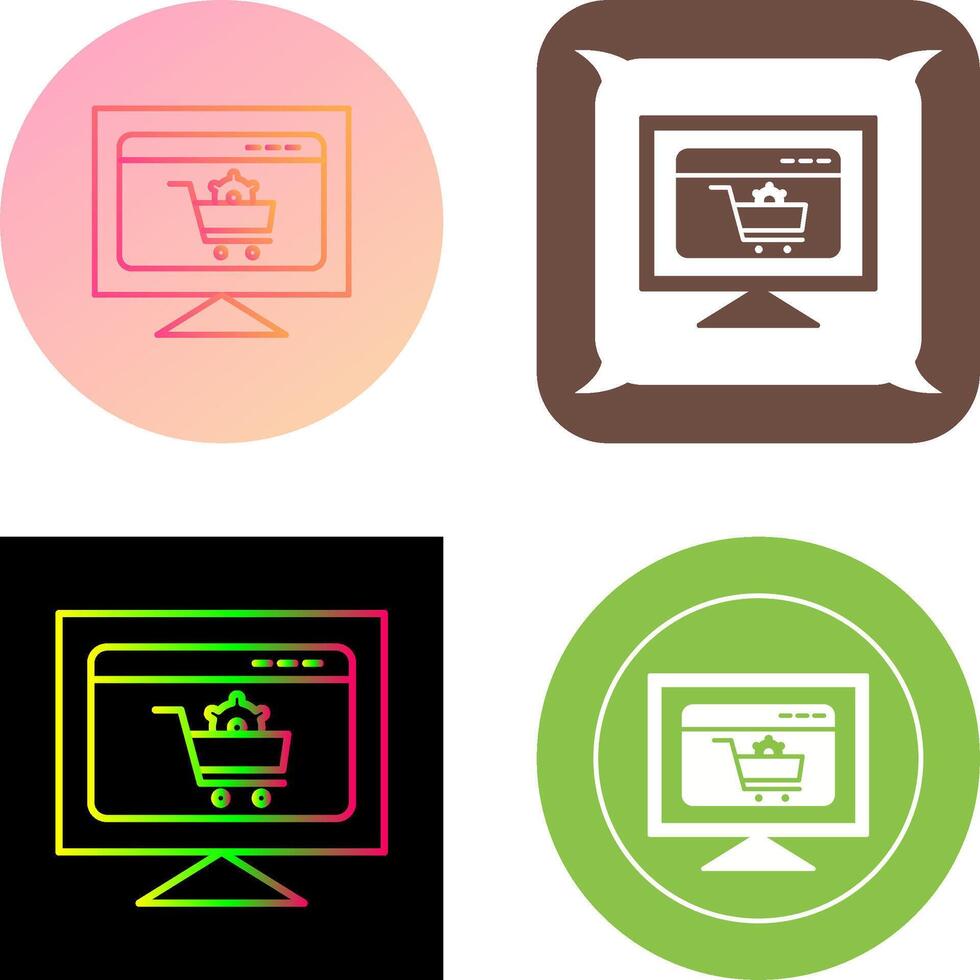 E-Commerce die Einstellungen Symbol Design vektor