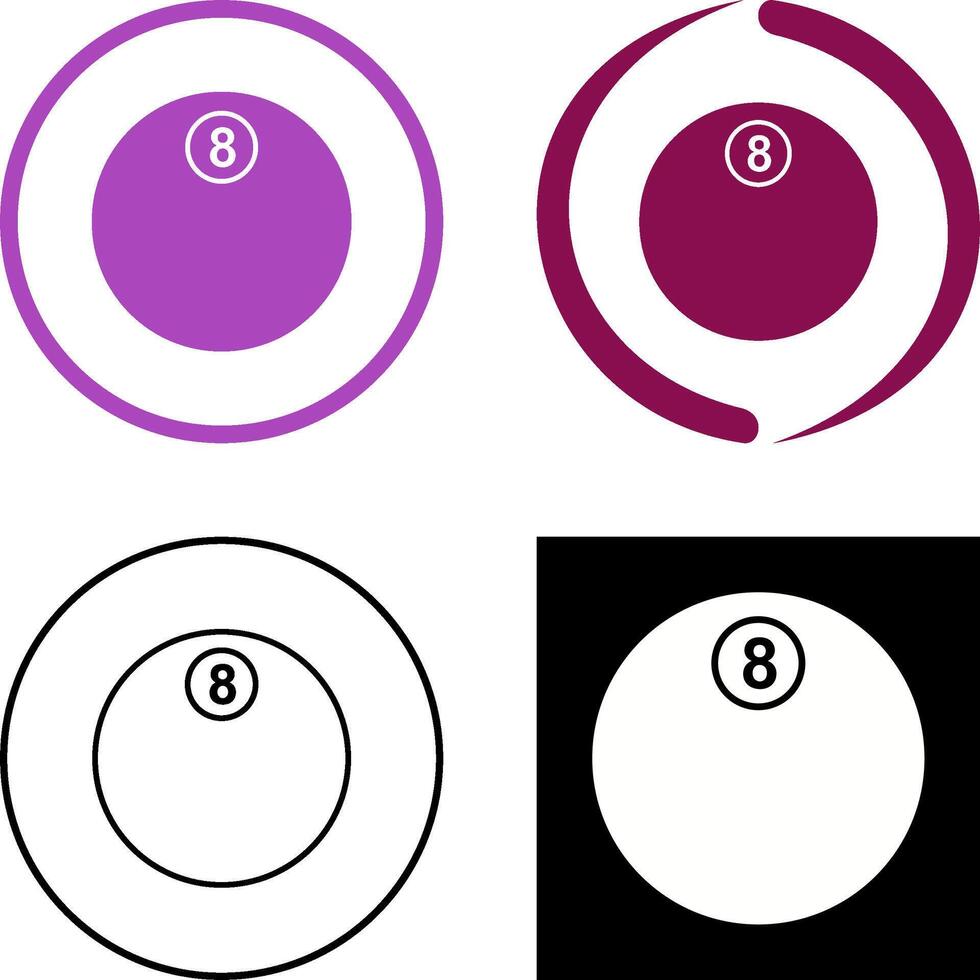 einzigartig acht Ball Symbol Design vektor