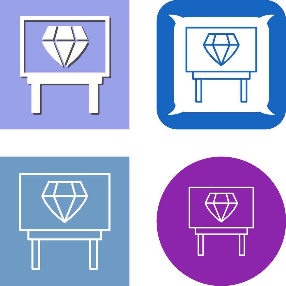 Diamant Ausstellungsstück Symbol Design vektor