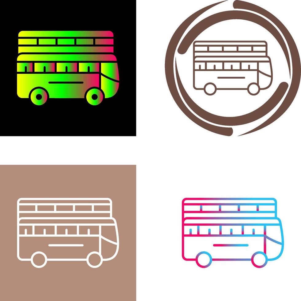 Doppelbus-Icon-Design vektor