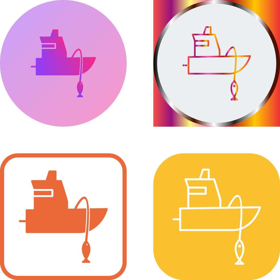 Fischerboot-Icon-Design vektor