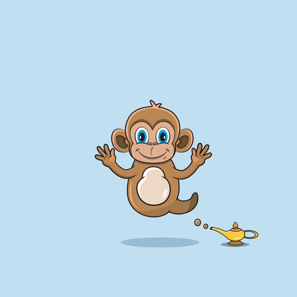 süße und lustige Tiere mit Affen. Geist Charakter. perfekt für Maskottchen-, Logo-, Symbol- und Charakterdesign. vektor