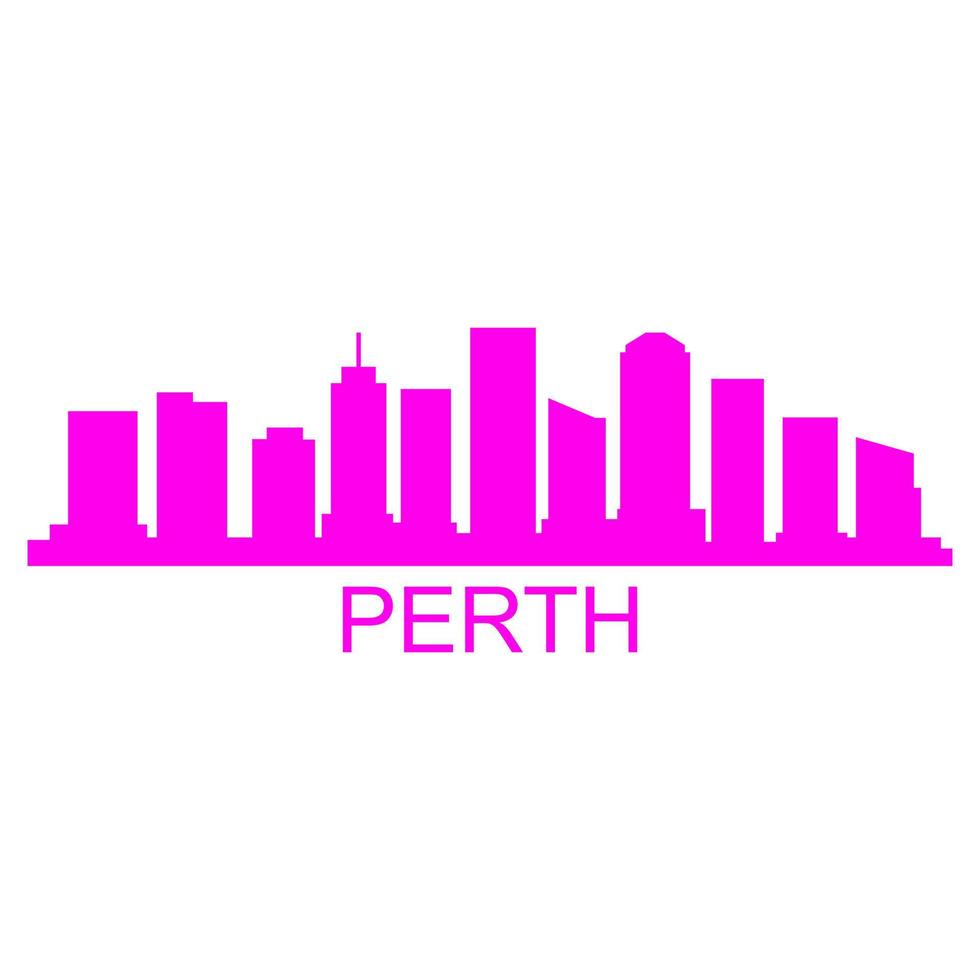 perth-skyline auf weißem hintergrund vektor